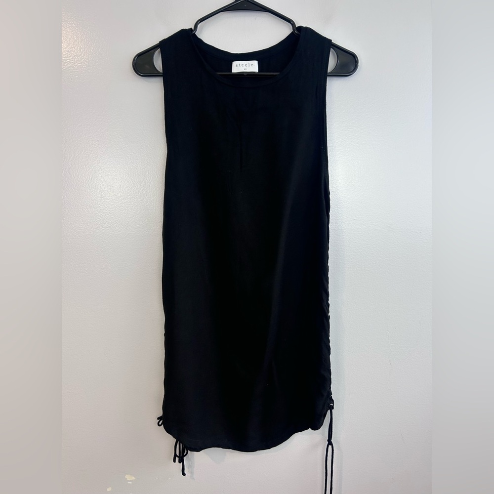Steele. Black Sleeveless Lace Up Mini Dress Size XS